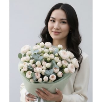 Букет из пионовидных роз